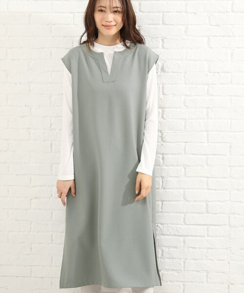 SHOO・LA・RUE(シューラルー)の「◆【2点セット】キーネックジャンドレ+インナーセット(スカート・レディース・ブラック/ライトブルー・02/03/04)」の2枚目の写真