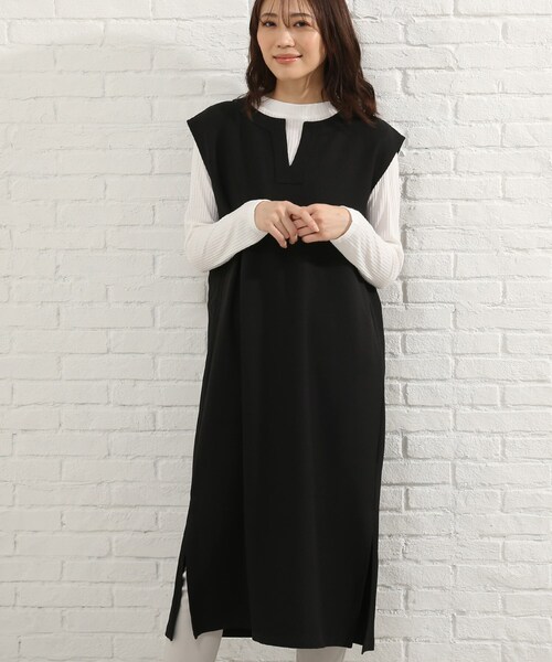 SHOO・LA・RUE(シューラルー)の「◆【2点セット】キーネックジャンドレ+インナーセット(スカート・レディース・ブラック/ライトブルー・02/03/04)」の1枚目の写真