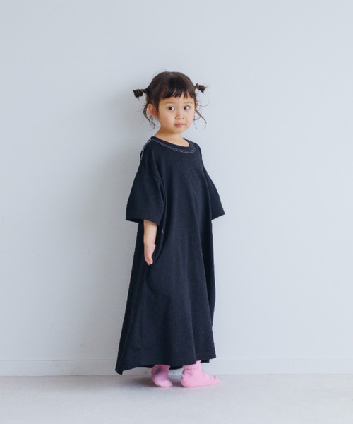 LOWRYS FARM(ローリーズファーム)の「USATシャツワンピース 268962(ワンピース・キッズ・ブラック/イエロー/ブルー/グリーン・110cm/120cm/130cm/140cm/150cm)」の2枚目の写真