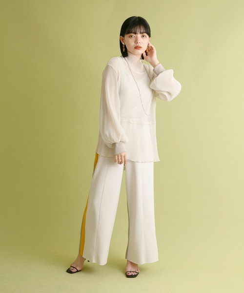 バイカラースリットパンツ　エイミーロウ Eimee Law（エイミーロウ）の「バイカラースリットパンツ