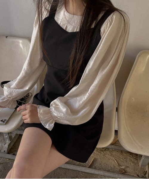 SONA（ソナ）の「SONA Aラインビスチェリボンミニワンピース（ワンピース・レディース・ブラック/ライトベージュ/ピンク・FREE）」の11枚目の写真