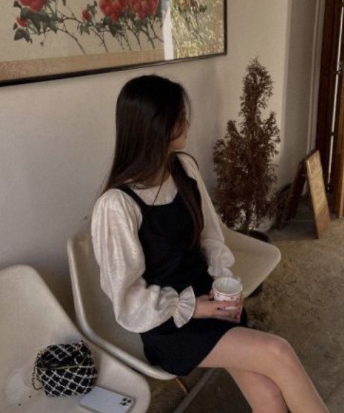 SONA（ソナ）の「SONA Aラインビスチェリボンミニワンピース（ワンピース・レディース・ブラック/ライトベージュ/ピンク・FREE）」の21枚目の写真