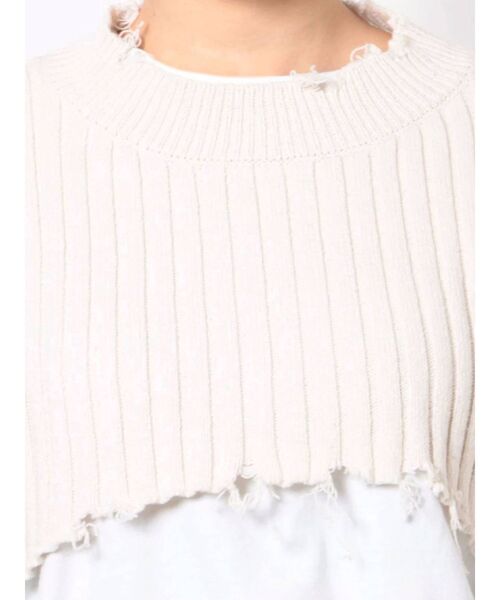 EMODA（エモダ）の「スーパークロップクラッシュニット（ニット/セーター・レディース・ホワイト/ブラック/ブルー・FREE）」の16枚目の写真