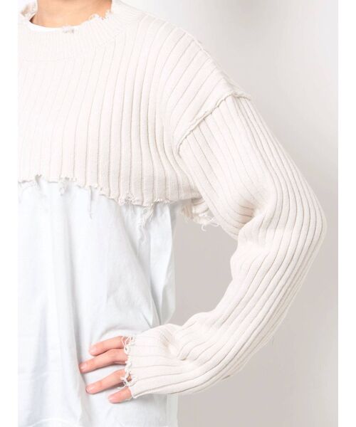 EMODA（エモダ）の「スーパークロップクラッシュニット（ニット/セーター・レディース・ホワイト/ブラック/ブルー・FREE）」の17枚目の写真