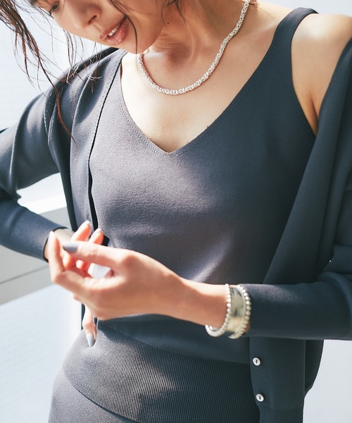 RIVE DROITE（リヴドロワ）の「クールタッチUVニットキャミソール（キャミソール・レディース・チャコールグレー/ベージュ/オレンジ・FREE）」の8枚目の写真