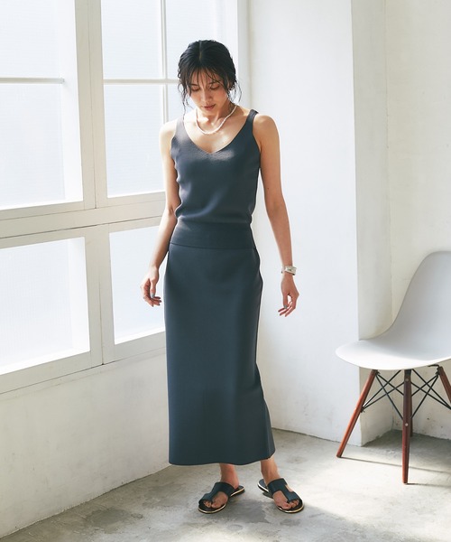 RIVE DROITE（リヴドロワ）の「クールタッチUVニットキャミソール（キャミソール・レディース・チャコールグレー/ベージュ/オレンジ・FREE）」の12枚目の写真