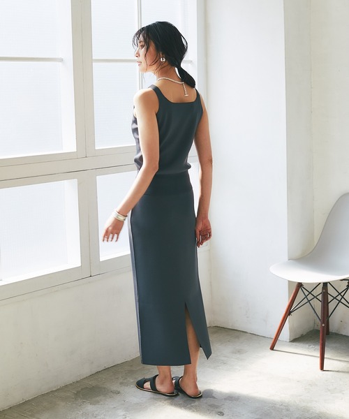 RIVE DROITE（リヴドロワ）の「クールタッチUVニットキャミソール（キャミソール・レディース・チャコールグレー/ベージュ/オレンジ・FREE）」の13枚目の写真