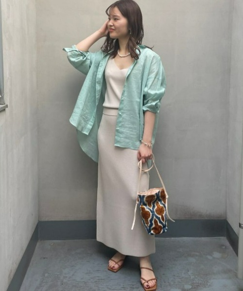 RIVE DROITE（リヴドロワ）の「クールタッチUVニットキャミソール（キャミソール・レディース・チャコールグレー/ベージュ/オレンジ・FREE）」の16枚目の写真