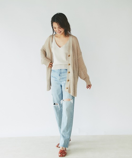 RIVE DROITE（リヴドロワ）の「クールタッチUVニットキャミソール（キャミソール・レディース・チャコールグレー/ベージュ/オレンジ・FREE）」の22枚目の写真