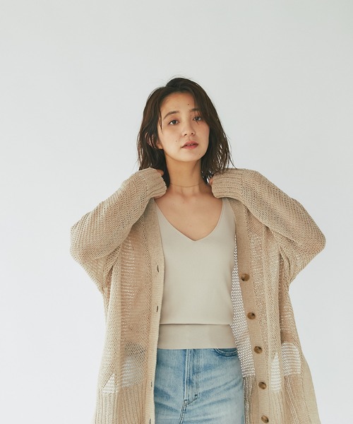 RIVE DROITE（リヴドロワ）の「クールタッチUVニットキャミソール（キャミソール・レディース・チャコールグレー/ベージュ/オレンジ・FREE）」の20枚目の写真