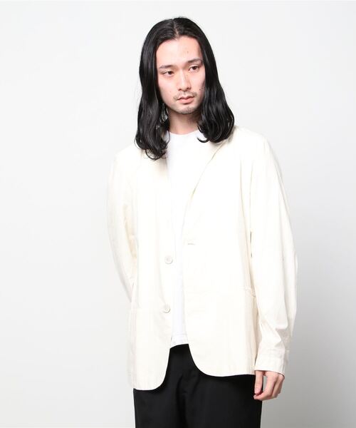 TRANSIT(トランジット)の「TRANSIT/トランジット/TRNSIT JKT(テーラードジャケット・メンズ・オフホワイト・LARGE)」の1枚目の写真