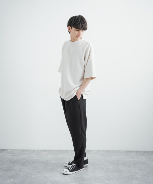 Rocky Monroe(ロッキーモンロー)の「オーバーサイズ シルケットポンチ モックネック5分袖ビッグスウェットシャツトレーナー(スウェット・メンズ・ホワイト/ライトグレー/ブラック/カーキ/ブルーグレー/ピンクベージュ/グレイッシュベージュ・M/L/XL)」の13枚目の写真