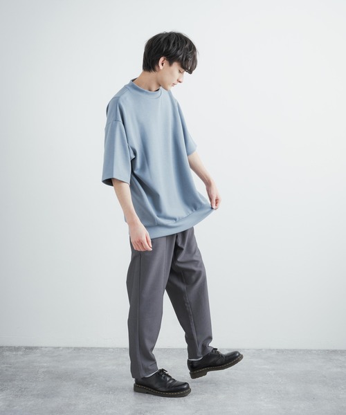 Rocky Monroe(ロッキーモンロー)の「オーバーサイズ シルケットポンチ モックネック5分袖ビッグスウェットシャツトレーナー(スウェット・メンズ・ホワイト/ライトグレー/ブラック/カーキ/ブルーグレー/ピンクベージュ/グレイッシュベージュ・M/L/XL)」の20枚目の写真