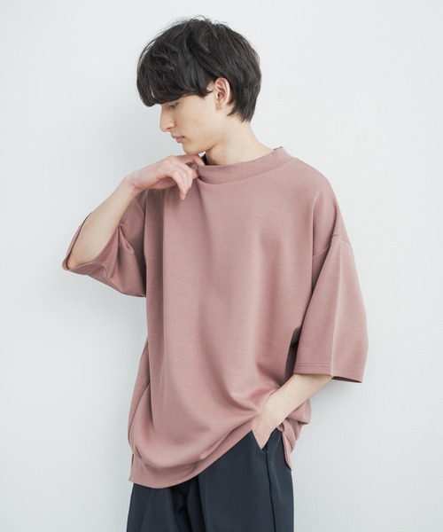 Rocky Monroe(ロッキーモンロー)の「オーバーサイズ シルケットポンチ モックネック5分袖ビッグスウェットシャツトレーナー(スウェット・メンズ・ホワイト/ライトグレー/ブラック/カーキ/ブルーグレー/ピンクベージュ/グレイッシュベージュ・M/L/XL)」の21枚目の写真