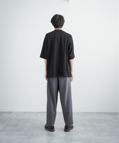 Rocky Monroe(ロッキーモンロー)の「オーバーサイズ シルケットポンチ モックネック5分袖ビッグスウェットシャツトレーナー(スウェット・メンズ・ホワイト/ライトグレー/ブラック/カーキ/ブルーグレー/ピンクベージュ/グレイッシュベージュ・M/L/XL)」の12枚目の写真