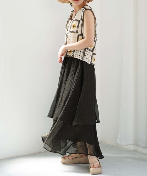 archives(アルシーヴ)の「クロシェ風配色ベスト(ベスト・レディース・アイボリー/ブラック/グリーン・MEDIUM)」の20枚目の写真