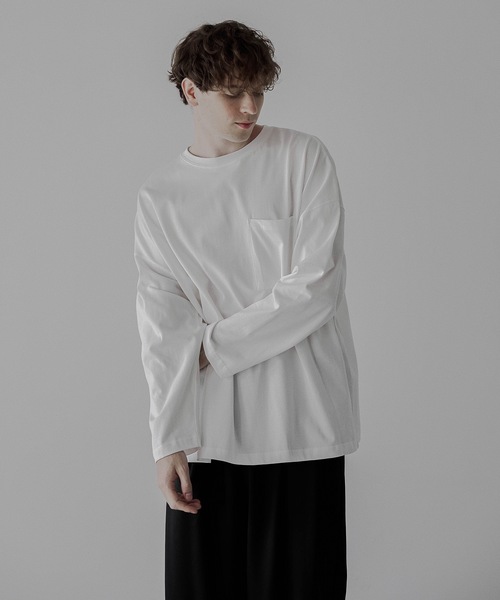 remer（リメール）の「loose basic pocket long Tee / ルーズベーシックポケットロンT（Tシャツ/カットソー・メンズ・ホワイト/ブラック/グレイッシュベージュ/テラコッタ・SMALL/MEDIUM/LARGE）」の20枚目の写真
