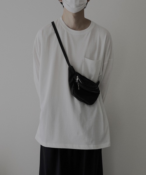 remer（リメール）の「loose basic pocket long Tee / ルーズベーシックポケットロンT（Tシャツ/カットソー・メンズ・ホワイト/ブラック/グレイッシュベージュ/テラコッタ・SMALL/MEDIUM/LARGE）」の16枚目の写真
