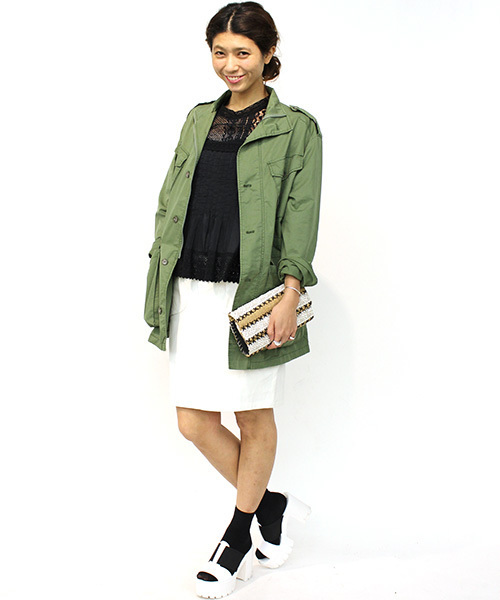 mystic(ミスティック)の「レース切替ブラウス(シャツ/ブラウス・レディース・オフホワイト/ブラック/ベージュ/ブルー・FREE)」の9枚目の写真