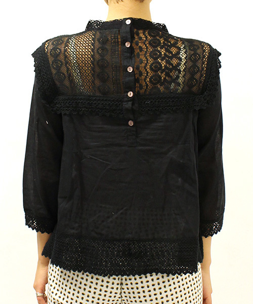 mystic(ミスティック)の「レース切替ブラウス(シャツ/ブラウス・レディース・オフホワイト/ブラック/ベージュ/ブルー・FREE)」の7枚目の写真