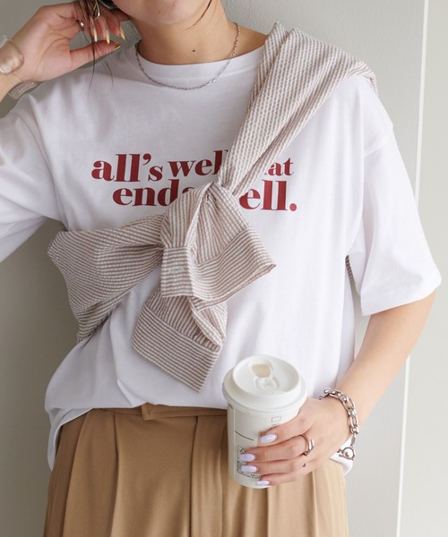 【新品・紙タグ付】ドゥ別注・AMERICANAのMESSAGE Tシャツ FREAK'S STORE tシャツ Message刺繍Tシャツ レディース