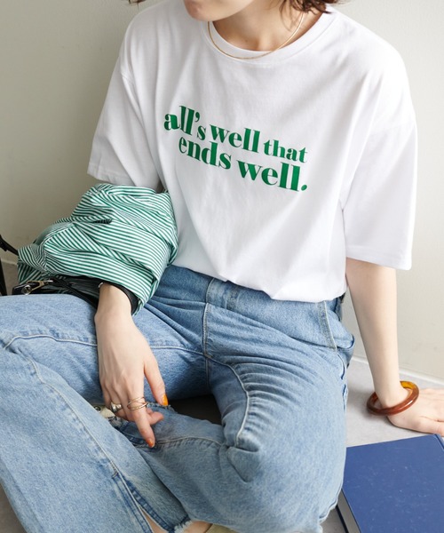 DISCOAT（ディスコート）の「《新色追加》【WEB限定】半袖アメリカンロゴTシャツ（Tシャツ/カットソー・レディース・ホワイト×グリーン/ホワイト×グレー/ホワイト×レッド/チャコールグレー/ネイビー/ピンク/クリア/グレー系その他・FREE/MEDIUM）」の15枚目の写真