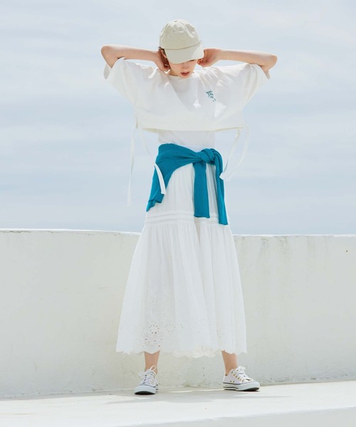 archives（アルシーヴ）の「コットンエンブロイダリーボリュームスカート（スカート・レディース・ブラック/オフホワイト/オレンジ・MEDIUM）」の5枚目の写真