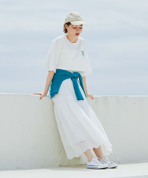 archives（アルシーヴ）の「コットンエンブロイダリーボリュームスカート（スカート・レディース・ブラック/オフホワイト/オレンジ・MEDIUM）」の6枚目の写真