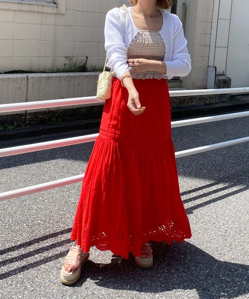 archives（アルシーヴ）の「コットンエンブロイダリーボリュームスカート（スカート・レディース・ブラック/オフホワイト/オレンジ・MEDIUM）」の15枚目の写真