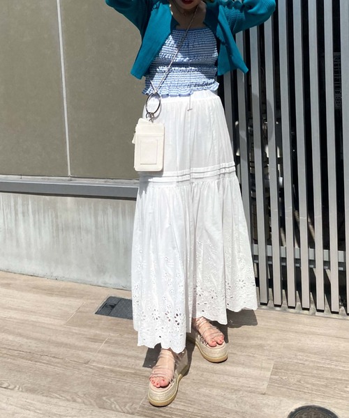 archives（アルシーヴ）の「コットンエンブロイダリーボリュームスカート（スカート・レディース・ブラック/オフホワイト/オレンジ・MEDIUM）」の8枚目の写真