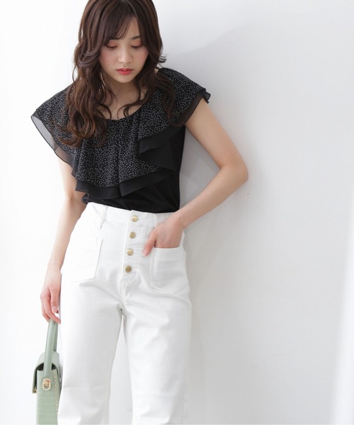 PROPORTION BODY DRESSING（プロポーションボディドレッシング）の「ラッフルＴシャツ / 1212160500（Tシャツ/カットソー・レディース・パープル/ホワイト系その他/ブラック系その他・FREE）」の7枚目の写真