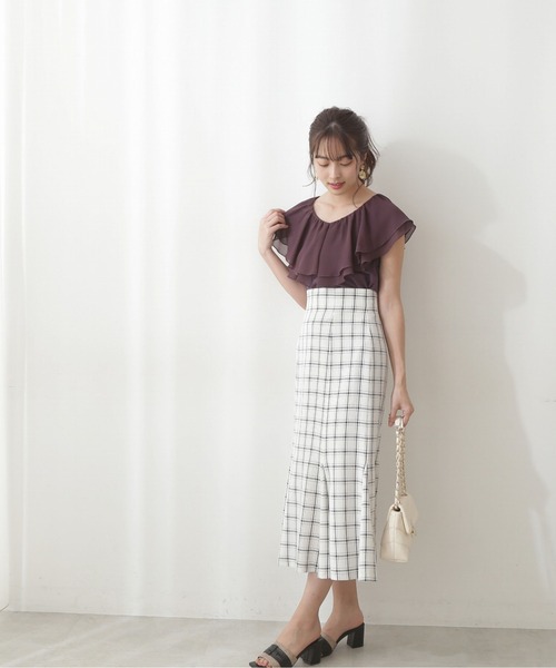 PROPORTION BODY DRESSING（プロポーションボディドレッシング）の「ラッフルＴシャツ / 1212160500（Tシャツ/カットソー・レディース・パープル/ホワイト系その他/ブラック系その他・FREE）」の5枚目の写真