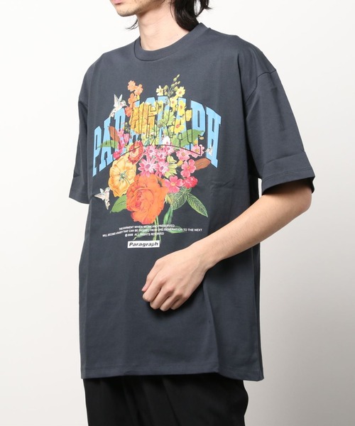 Paragraph グラフィックTシャツ 黒 PARAGRAPH 別注 CROSS T SHIRT-BLACK