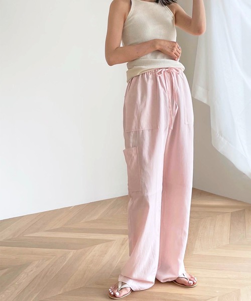 CANAL JEAN（キャナルジーン）の「RED CHOP WORKS(レッドチョップワークス) テンセルリネンカーゴパンツ（カーゴパンツ・レディース・ベージュ/サックスブルー/ピンク・38/36）」の15枚目の写真