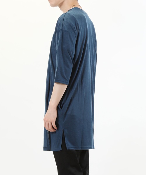 TopIsm(トップイズム)の「ショールカラー リネン混5分袖 無地ロングカーディガン(カーディガン/ボレロ・メンズ・ブラック/ネイビー/グレー/カーキ/モカ/グレイッシュブルー/チャコールグレー・M/L)」の10枚目の写真