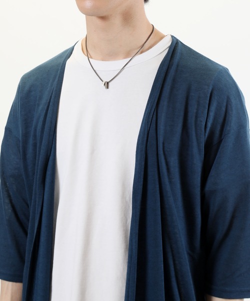 TopIsm(トップイズム)の「ショールカラー リネン混5分袖 無地ロングカーディガン(カーディガン/ボレロ・メンズ・ブラック/ネイビー/グレー/カーキ/モカ/グレイッシュブルー/チャコールグレー・M/L)」の19枚目の写真