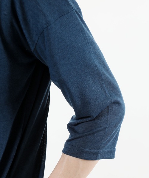 TopIsm(トップイズム)の「ショールカラー リネン混5分袖 無地ロングカーディガン(カーディガン/ボレロ・メンズ・ブラック/ネイビー/グレー/カーキ/モカ/グレイッシュブルー/チャコールグレー・M/L)」の12枚目の写真