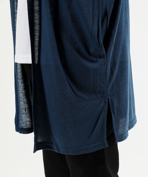 TopIsm(トップイズム)の「ショールカラー リネン混5分袖 無地ロングカーディガン(カーディガン/ボレロ・メンズ・ブラック/ネイビー/グレー/カーキ/モカ/グレイッシュブルー/チャコールグレー・M/L)」の15枚目の写真