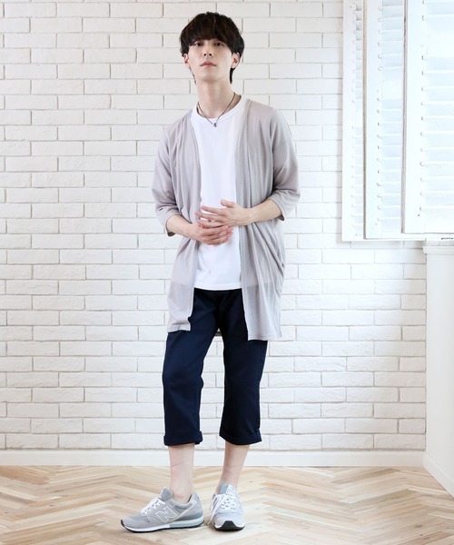 TopIsm(トップイズム)の「ショールカラー リネン混5分袖 無地ロングカーディガン(カーディガン/ボレロ・メンズ・ブラック/ネイビー/グレー/カーキ/モカ/グレイッシュブルー/チャコールグレー・M/L)」の18枚目の写真