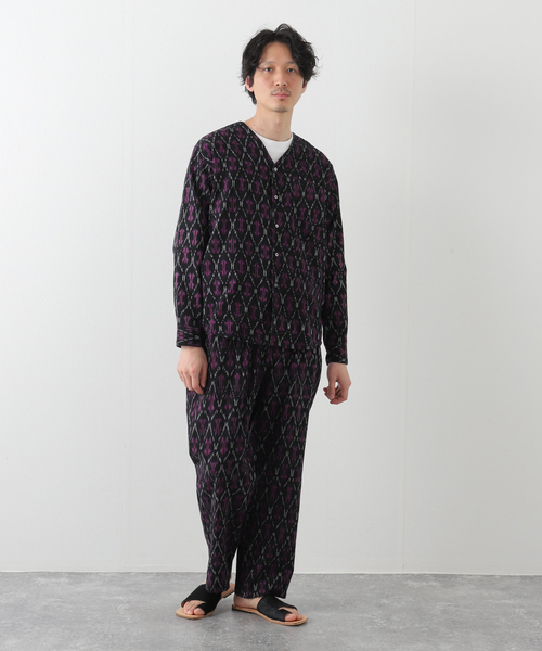 B.C STOCK（ベーセーストック）の「INDIA FAB. IKAT ジャガード パンツ（その他パンツ・メンズ・パープル/ネイビー/ブラウン・MEDIUM/LARGE）」の4枚目の写真