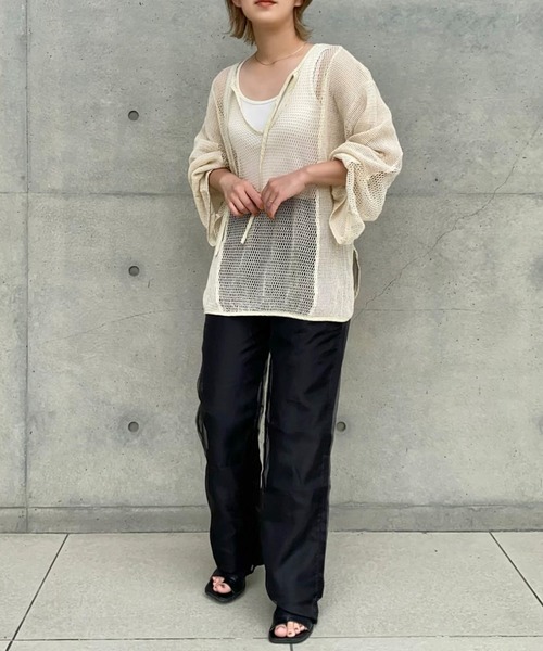 select MOCA by mi(セレクトモカバイミー)の「シースルーレイヤードパンツ(その他パンツ・レディース・ブラック/ベージュ/グリーン・SMALL/MEDIUM)」の9枚目の写真