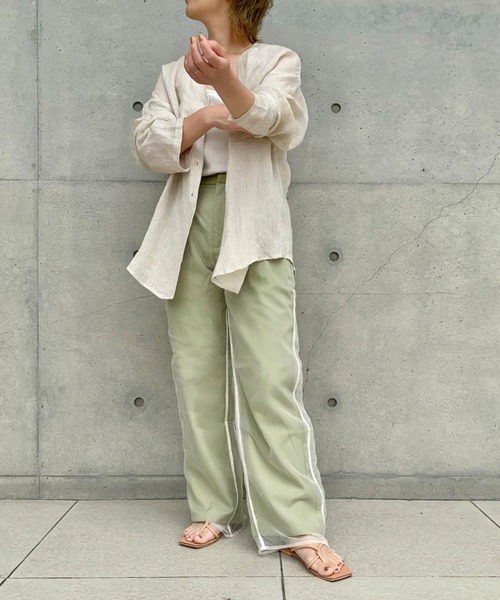 select MOCA by mi(セレクトモカバイミー)の「シースルーレイヤードパンツ(その他パンツ・レディース・ブラック/ベージュ/グリーン・SMALL/MEDIUM)」の5枚目の写真