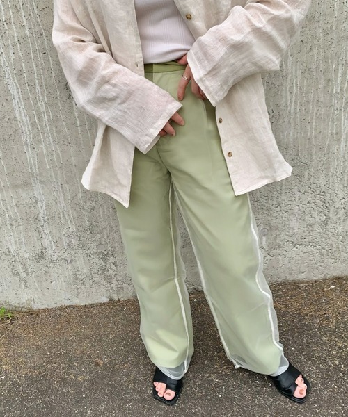 select MOCA by mi(セレクトモカバイミー)の「シースルーレイヤードパンツ(その他パンツ・レディース・ブラック/ベージュ/グリーン・SMALL/MEDIUM)」の13枚目の写真