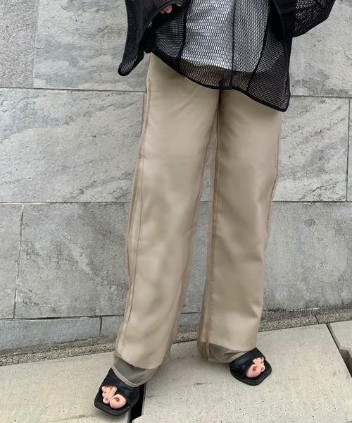 select MOCA by mi(セレクトモカバイミー)の「シースルーレイヤードパンツ(その他パンツ・レディース・ブラック/ベージュ/グリーン・SMALL/MEDIUM)」の15枚目の写真