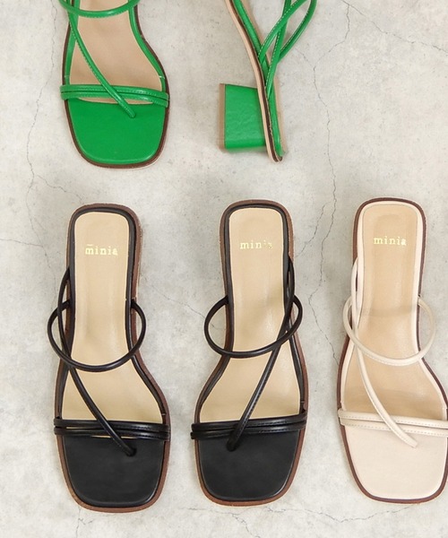 minia(ミニア)の「ナローサンダル ◇(サンダル・レディース・アイボリー/ブラック/グリーン・S/M/L/LL)」の3枚目の写真