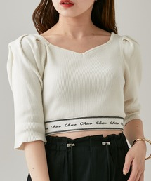 Chico | 裾ロゴパワショルショート丈ニット(ニット/セーター)