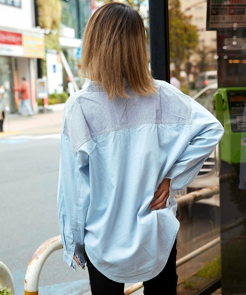 babyShoop（ベイビーシュープ）の「デニム切り替えシャツ（シャツ/ブラウス・レディース・ライトブルー/ブルー・FREE）」の15枚目の写真