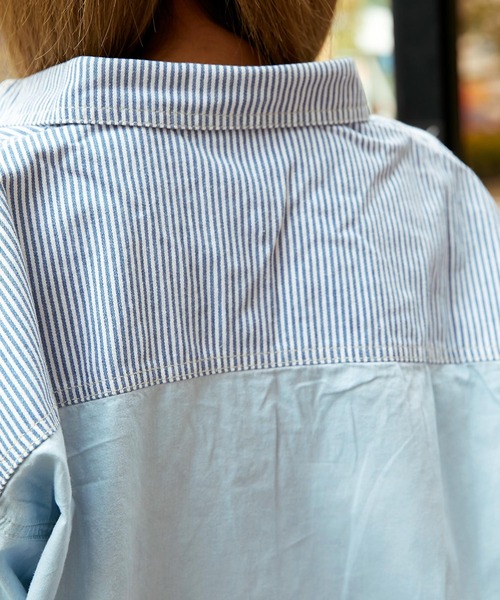 babyShoop（ベイビーシュープ）の「デニム切り替えシャツ（シャツ/ブラウス・レディース・ライトブルー/ブルー・FREE）」の16枚目の写真