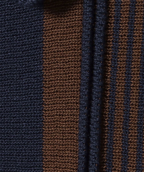 BEAMS HEART（ビームスハート）の「BEAMS HEART / ジップ ストライプ ポロシャツ（ポロシャツ・メンズ・ネイビー/バーガンディー・SMALL/LARGE/MEDIUM）」の19枚目の写真