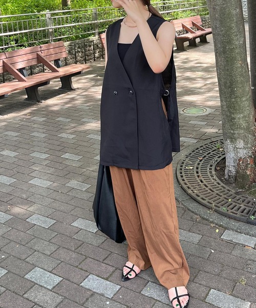 Riberry（リベリー）の「ダブルノーカラージレ/ベスト（ベスト・レディース・ブラック/ベージュ系・FREE）」の13枚目の写真